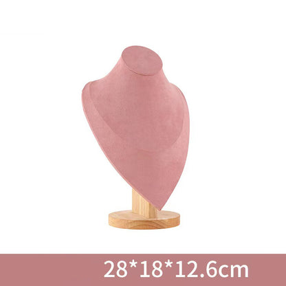 Wooden Mannequin Bust Necklace Display Stand, Elegant Portrait Model for Neck Pendant, Jewellery Storage Rack, Showcase