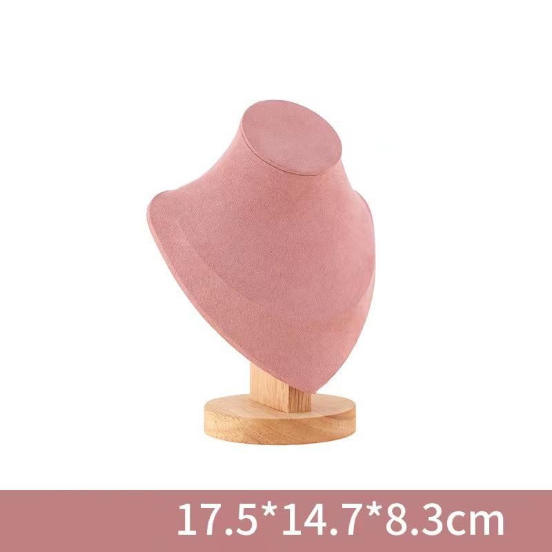 Wooden Mannequin Bust Necklace Display Stand, Elegant Portrait Model for Neck Pendant, Jewellery Storage Rack, Showcase