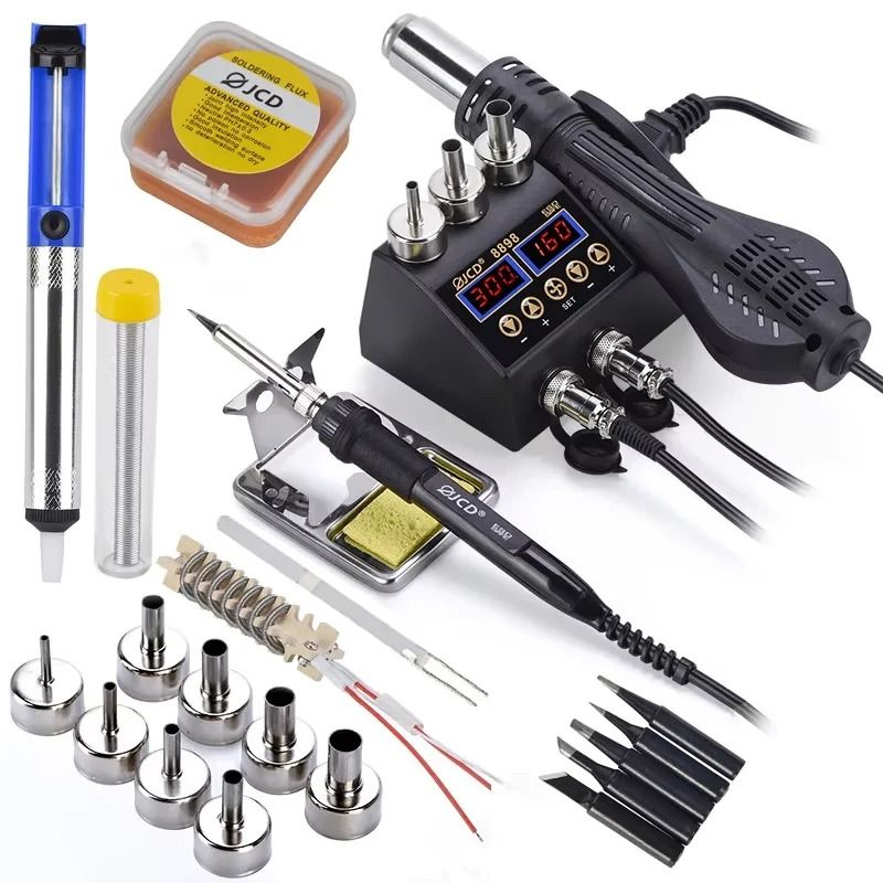 2 In 1 750W Soldering Station LCD Digital Display Rework Welding Station 8898 11