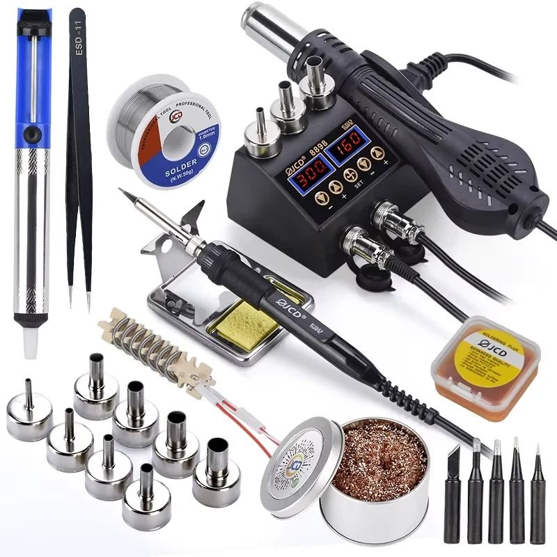 2 In 1 750W Soldering Station LCD Digital Display Rework Welding Station 8898 12