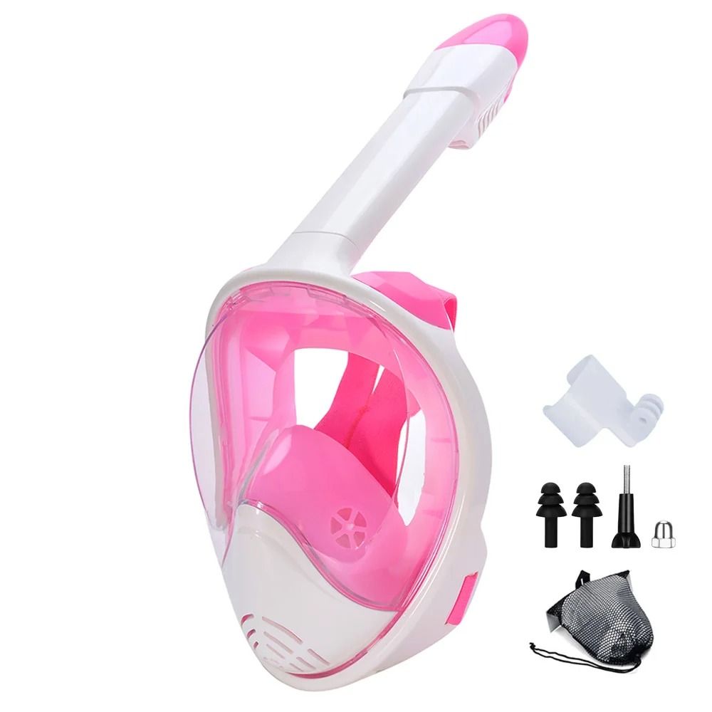 Full Face Snorkel Mask With Detachable Camera Mount Wide View AntiFog AntiLeak For Youth And Adults 14