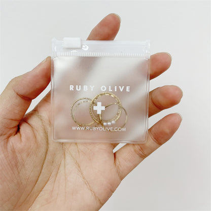 PVC Plastic Zipper Clear Jewelry Storage Bag with Logo, Mini Ziplock Laser Holographic Pouch for Ring Earrings Package
