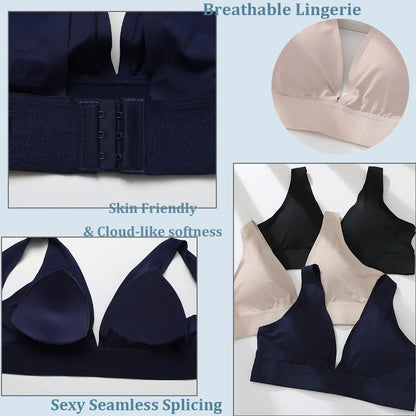 Seamless Push Up Padded Bra Wireless Comfort Bralette For Women 4