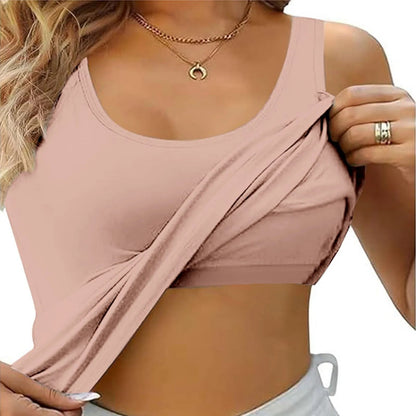 Women Tank Top With Built In Bra Sleeveless Camisole Plus Size 9
