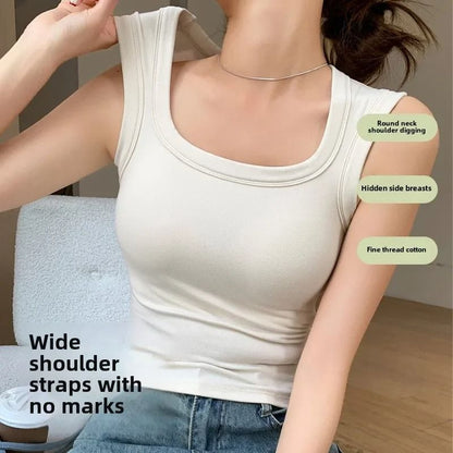 Seamless Built In Bra Tank Top For Women Breathable Sports Vest Combo 2