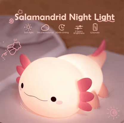 LunaLumi Axolotl Touch Rechargeable Night Light