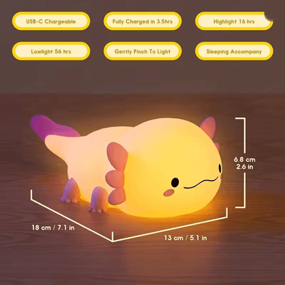 LunaLumi Axolotl Touch Rechargeable Night Light 2