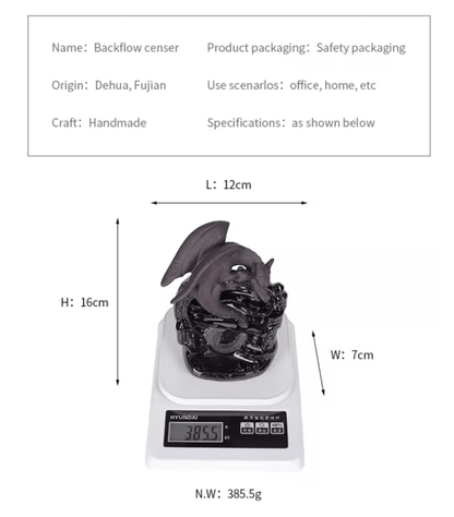 DragonMist Ceramic Backflow Incense Fountain 3
