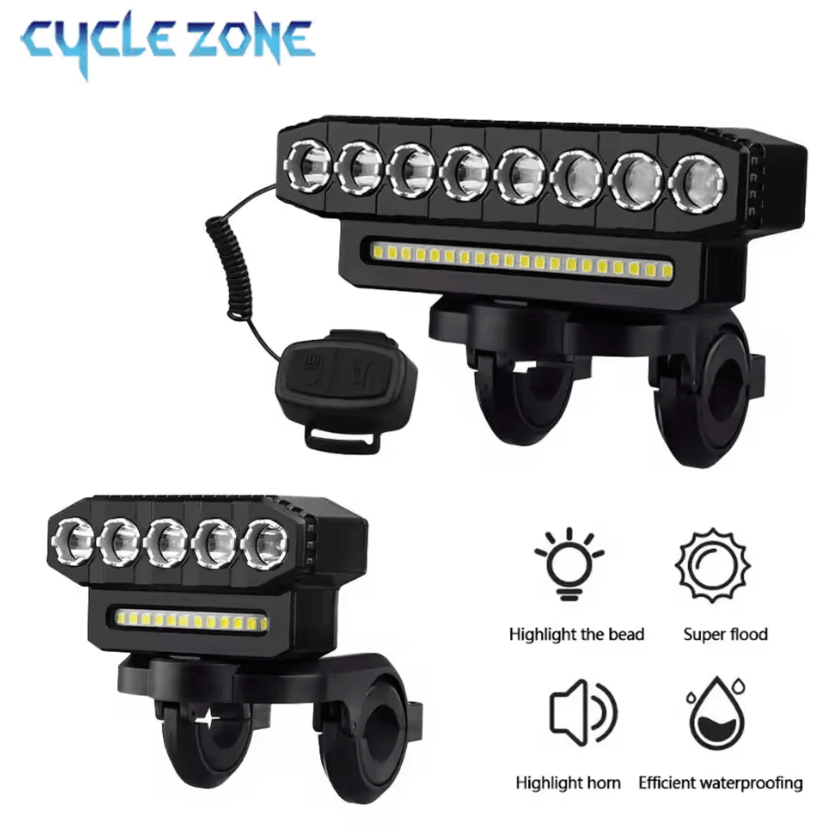 RideGuard 6 Mode USB Rechargeable Bike Light and Horn