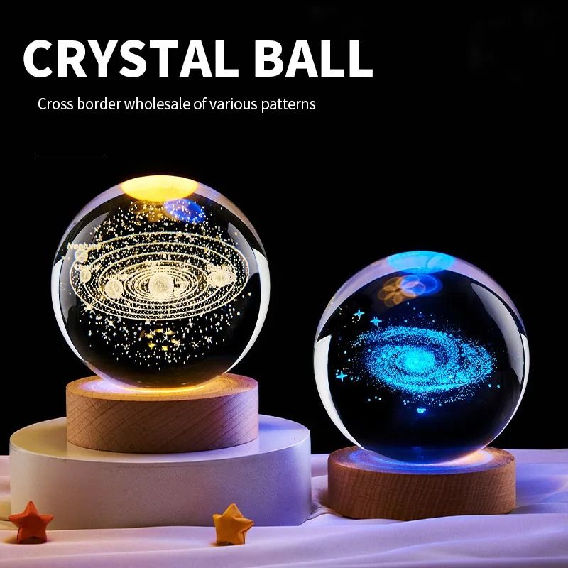 Cosmos Series Crystal Ball Night Light Solar Theme Desk Lamp
