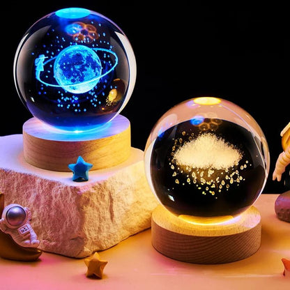 Cosmos Series Crystal Ball Night Light Solar Theme Desk Lamp 3
