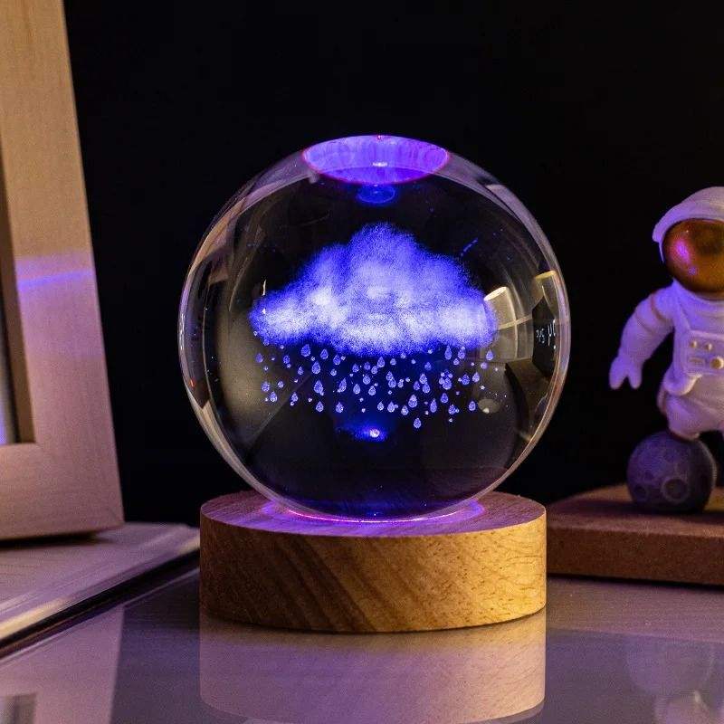 Cosmos Series Crystal Ball Night Light Solar Theme Desk Lamp 8