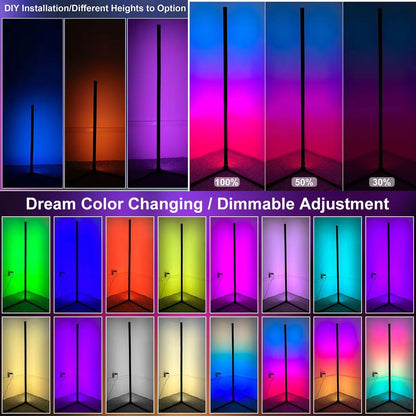 Smart Corner RGB Floor Lamp With Tuya And Alexa  160cm Dimmable Mood Lighting 3