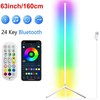Smart Corner RGB Floor Lamp With Tuya And Alexa  160cm Dimmable Mood Lighting 8