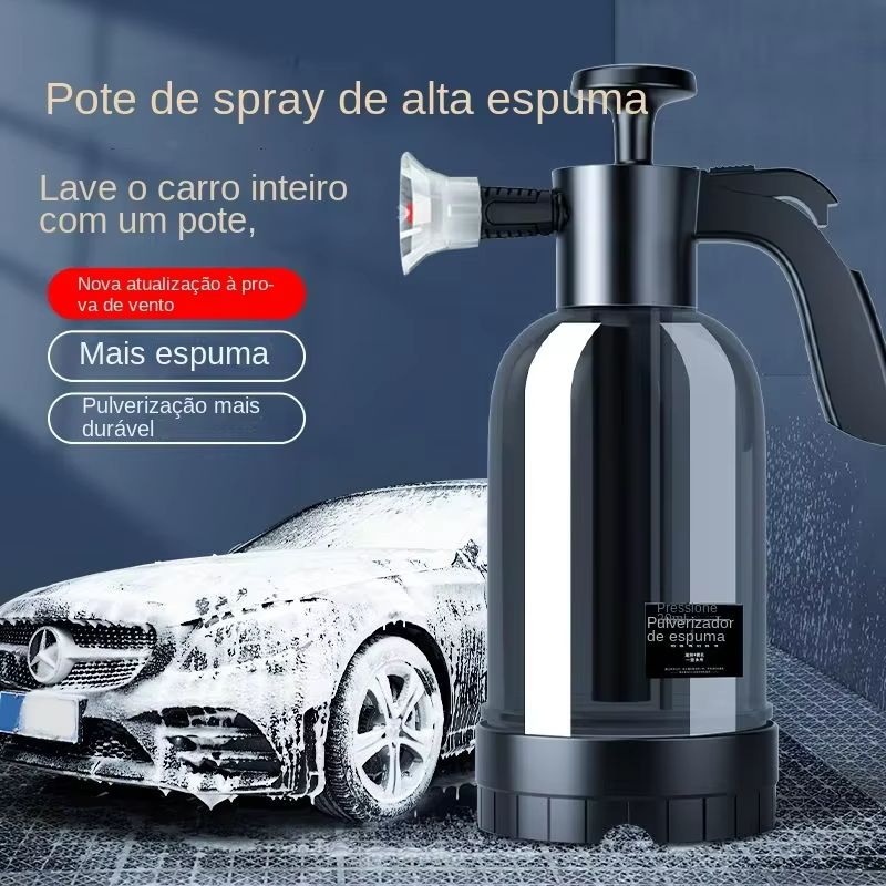 2L Car Wash Foam Sprayer – Acid and Alkali Resistant Air Pressure Foam Can with Fan Shaped Nozzle