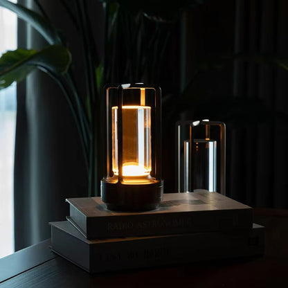 Elegant Rechargeable Touch Table Lamp  Aluminum Alloy Body With Crystal Diffuser Portable Ambient D