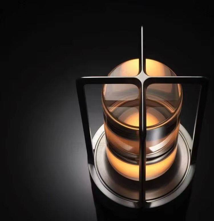 Elegant Rechargeable Touch Table Lamp  Aluminum Alloy Body With Crystal Diffuser Portable Ambient D