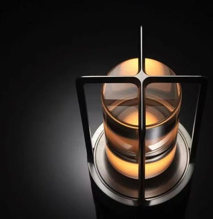 Elegant Rechargeable Touch Table Lamp  Aluminum Alloy Body With Crystal Diffuser Portable Ambient D