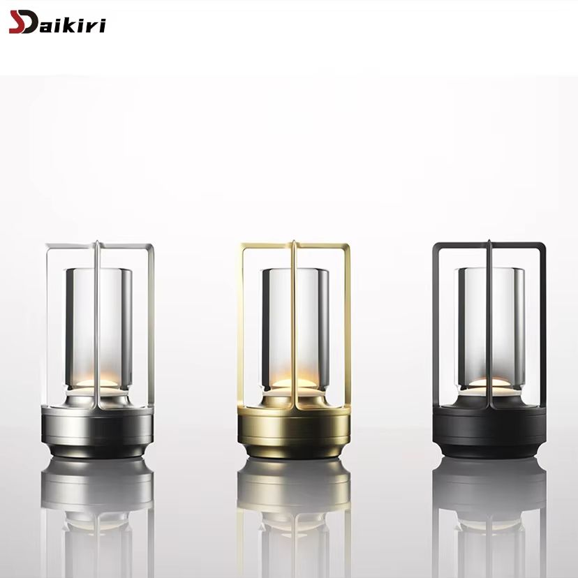 Elegant Rechargeable Touch Table Lamp  Aluminum Alloy Body With Crystal Diffuser Portable Ambient D