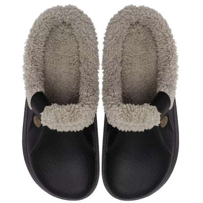Cozy Waterproof Fur Clog Slippers  Plush Indoor Outdoor Winter Shoes 1