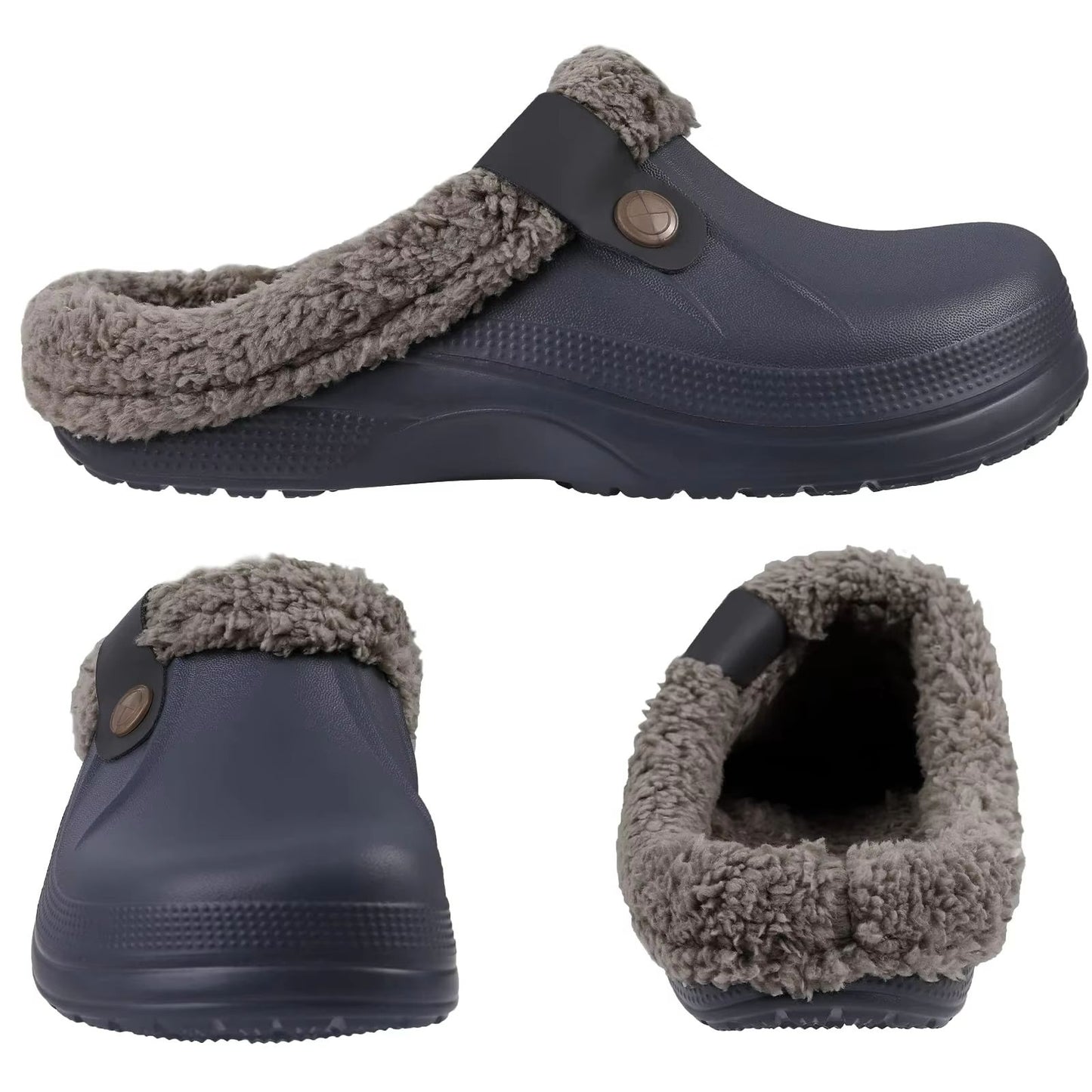 Cozy Waterproof Fur Clog Slippers  Plush Indoor Outdoor Winter Shoes 2