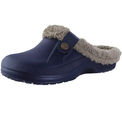 Cozy Waterproof Fur Clog Slippers  Plush Indoor Outdoor Winter Shoes 9