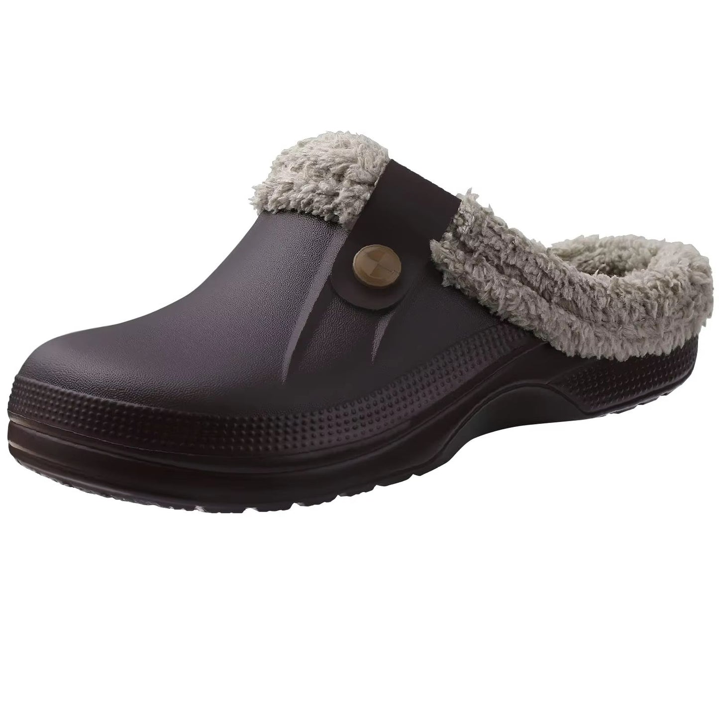 Cozy Waterproof Fur Clog Slippers  Plush Indoor Outdoor Winter Shoes 10