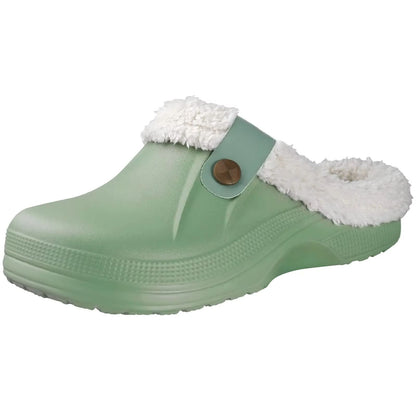 Cozy Waterproof Fur Clog Slippers  Plush Indoor Outdoor Winter Shoes 14