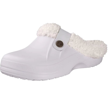 Cozy Waterproof Fur Clog Slippers  Plush Indoor Outdoor Winter Shoes 6