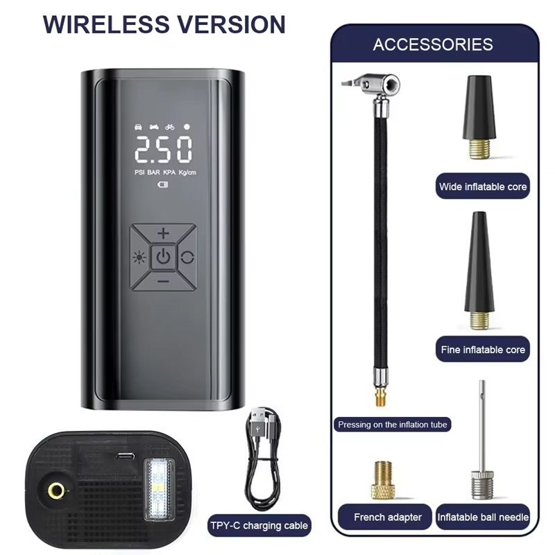 ProCharge Wireless Car Air Compressor  Portable  Cordless Electric Tire Inflator Pump 8
