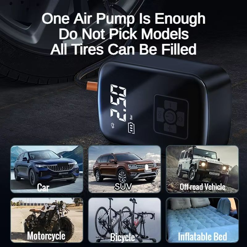 CompactGrip 150PSI Wireless Tire Pump  Cordless 12V Portable Air Compressor 1
