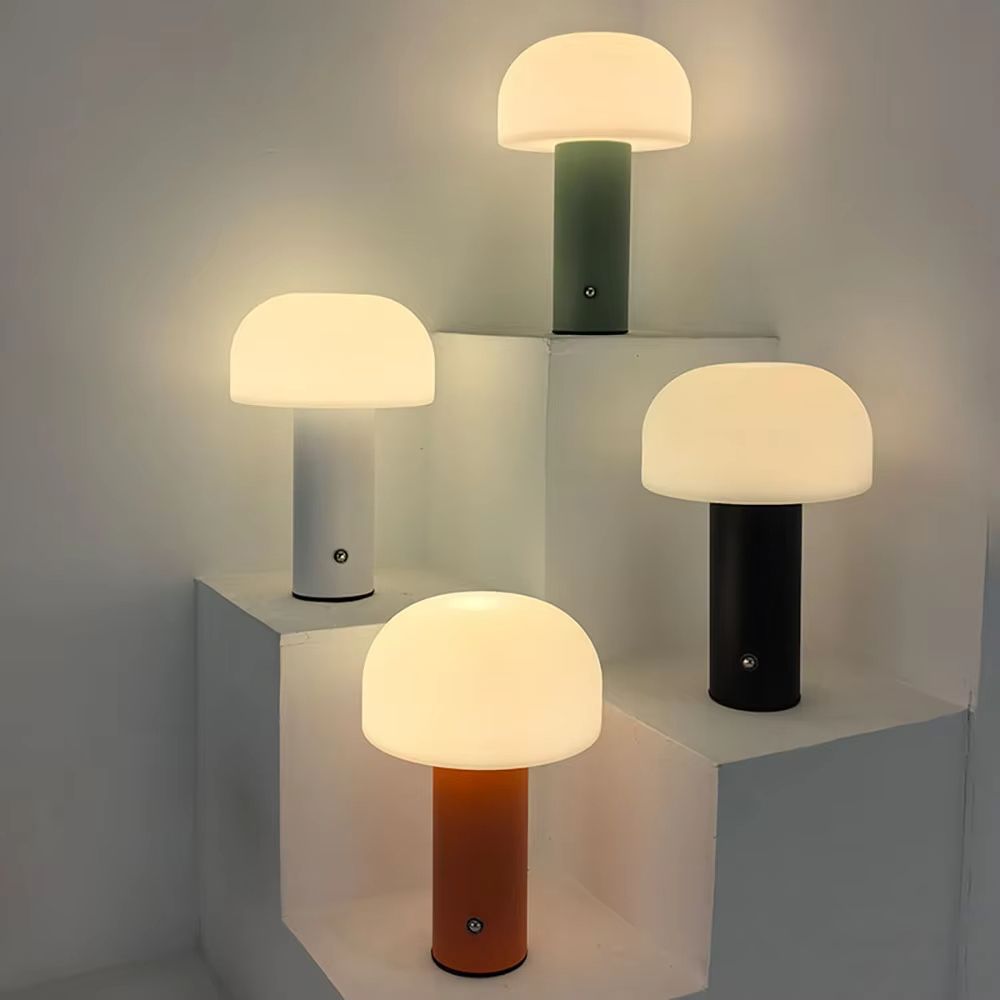 Mushroom Glow LED Rechargeable Table Lamp – Portable 3-Color Dimmable Night Light