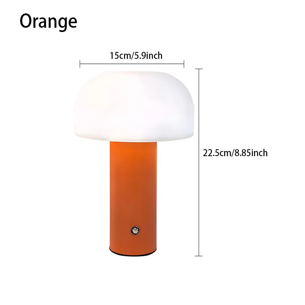 Mushroom Glow LED Rechargeable Table Lamp  Portable 3Color Dimmable Night Light 6