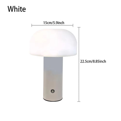 Mushroom Glow LED Rechargeable Table Lamp  Portable 3Color Dimmable Night Light 7