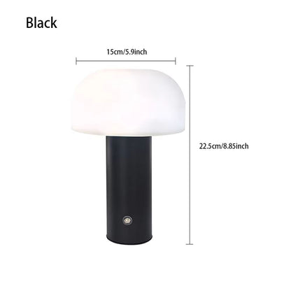 Mushroom Glow LED Rechargeable Table Lamp  Portable 3Color Dimmable Night Light 8
