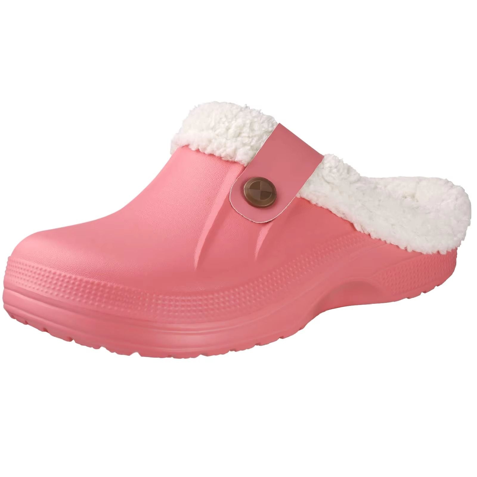 Shevalues Waterproof Fuzzy Mens Clogs Warm Fur Lined Slippers Indoor Outdoor Anti Slip House Shoes 12