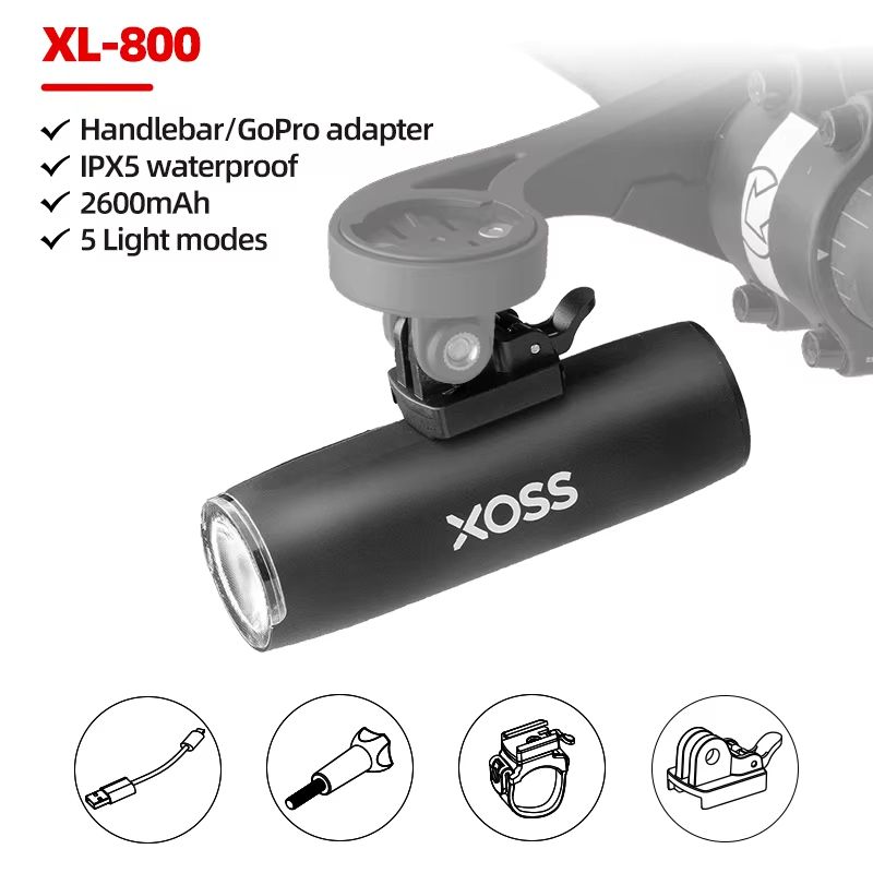 XOSS XL1200 Bike Headlight 1200 Lumen Waterproof Rechargeable Aluminum Front Lamp 9
