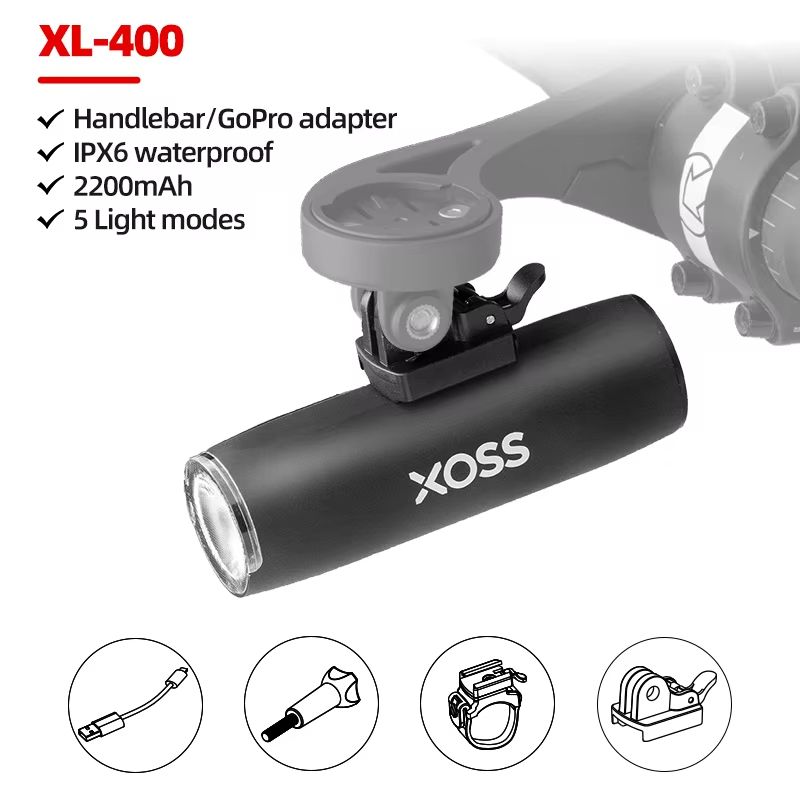 XOSS XL1200 Bike Headlight 1200 Lumen Waterproof Rechargeable Aluminum Front Lamp 10