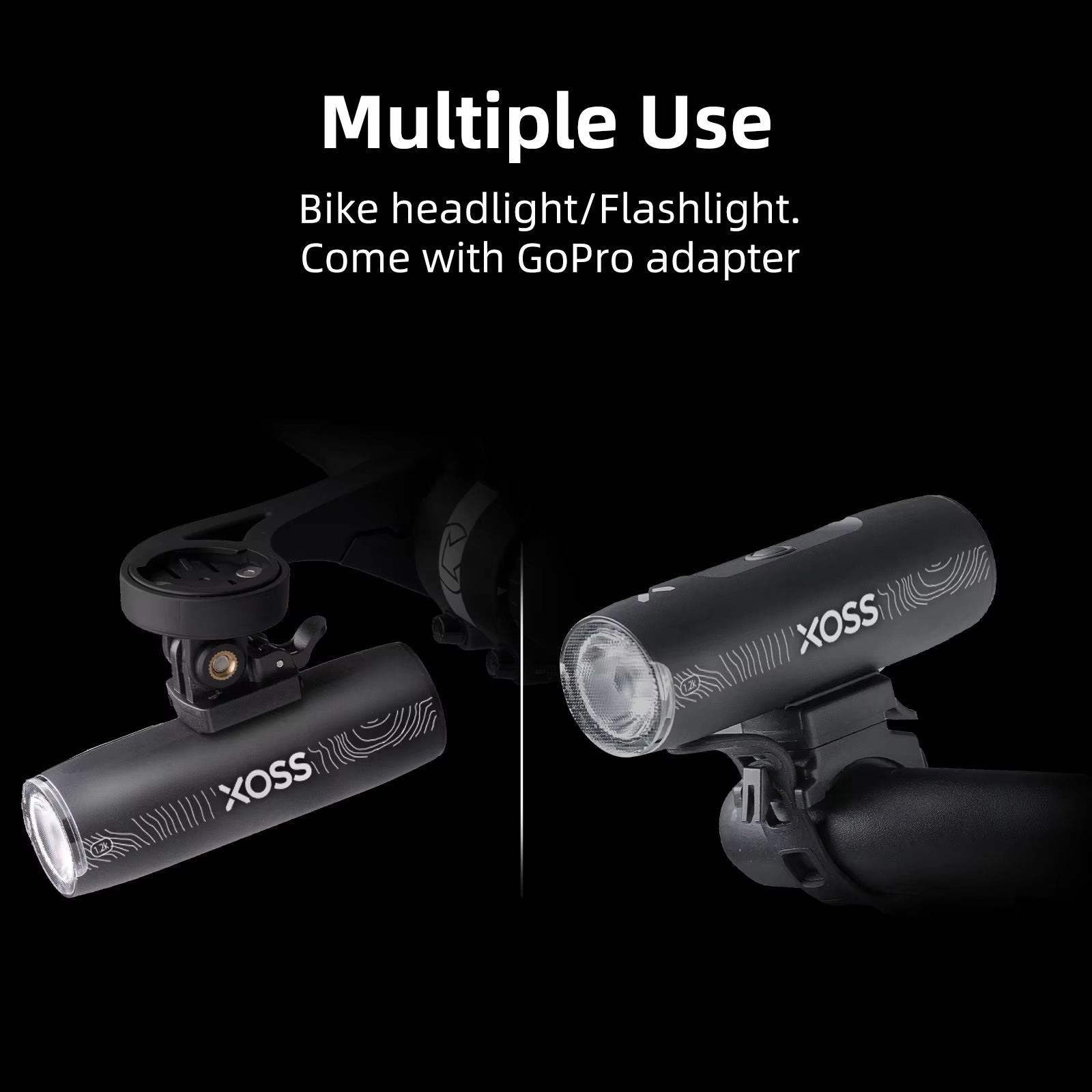 XOSS XL1200 Bike Headlight 1200 Lumen Waterproof Rechargeable Aluminum Front Lamp 4