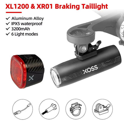 XOSS XL1200 Bike Headlight 1200 Lumen Waterproof Rechargeable Aluminum Front Lamp 7