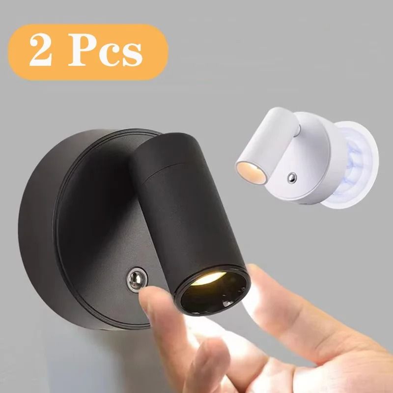LED Magnetic USB Rechargeable Wall Spotlight Set 2pcs Wireless Reading Light