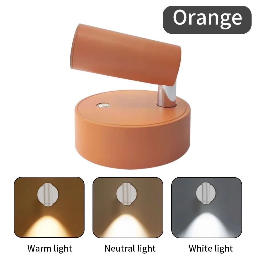 LED Magnetic USB Rechargeable Wall Spotlight Set 2pcs Wireless Reading Light 9