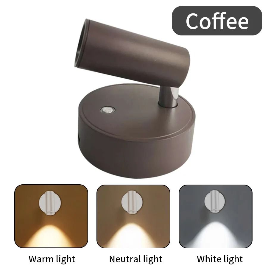 LED Magnetic USB Rechargeable Wall Spotlight Set 2pcs Wireless Reading Light 10