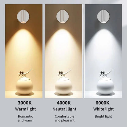 LED Magnetic USB Rechargeable Wall Spotlight Set 2pcs Wireless Reading Light 2