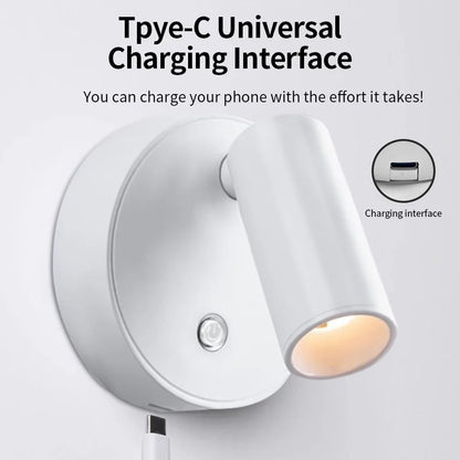 LED Magnetic USB Rechargeable Wall Spotlight Set 2pcs Wireless Reading Light 4