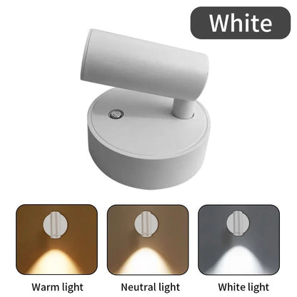 LED Magnetic USB Rechargeable Wall Spotlight Set 2pcs Wireless Reading Light 7