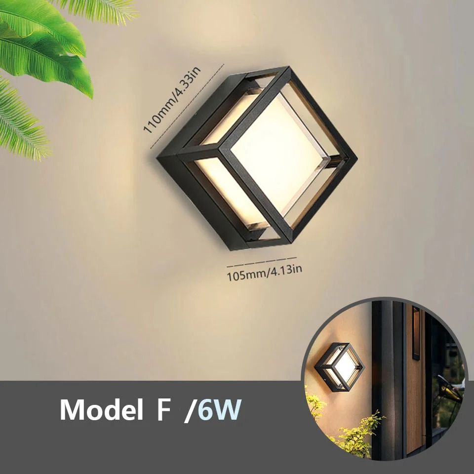 LED Outdoor Wall Light Waterproof Motion Sensor Porch Light IP66 12