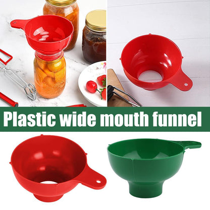 Wide Mouth Canning Funnel Plastic, Salad Dressing Liquid Funnel Hopper, Filter Kitchen Tools for Cooking, Baking Gadgets