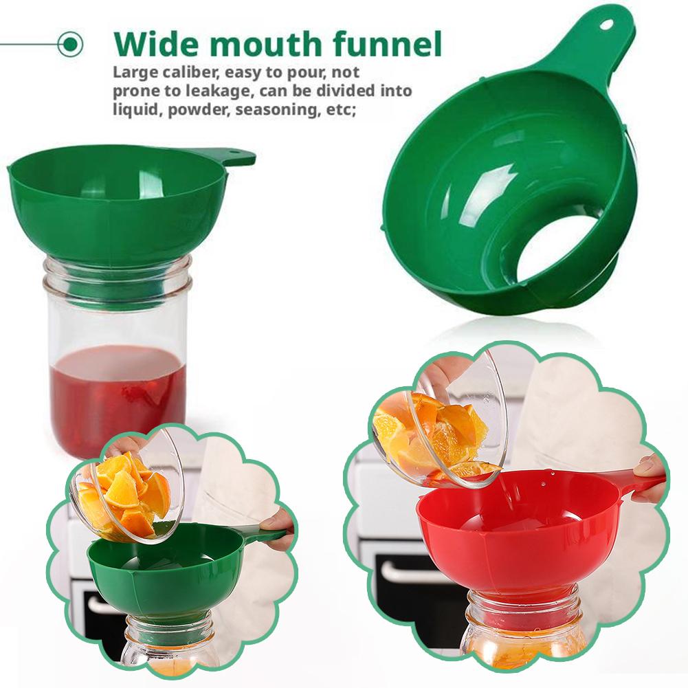 Wide Mouth Canning Funnel Plastic, Salad Dressing Liquid Funnel Hopper, Filter Kitchen Tools for Cooking, Baking Gadgets