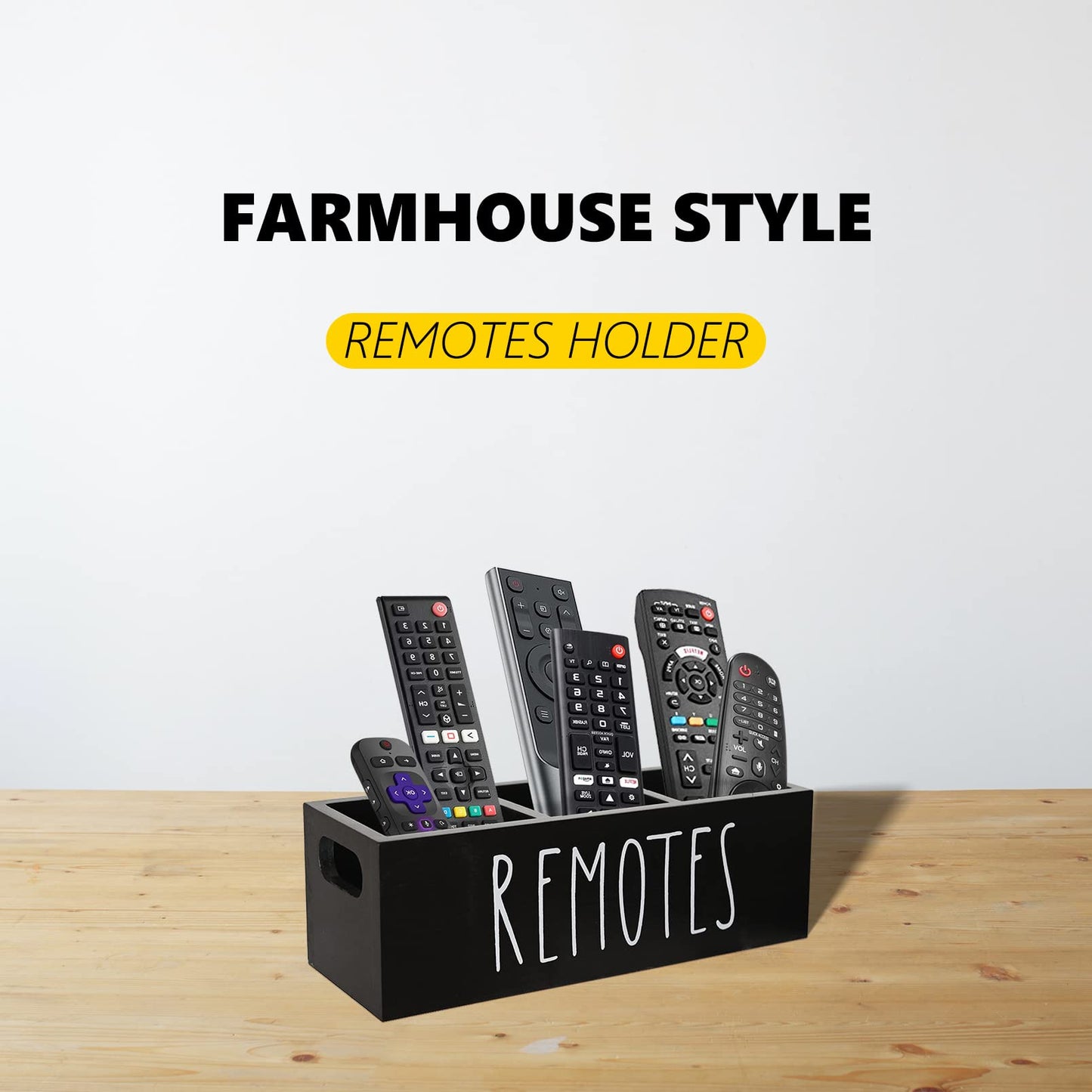 Stylish Wooden Organizer for Remote Controls & Stationery, Compact Desk Storage Box for Living Room, Bedroom, Office